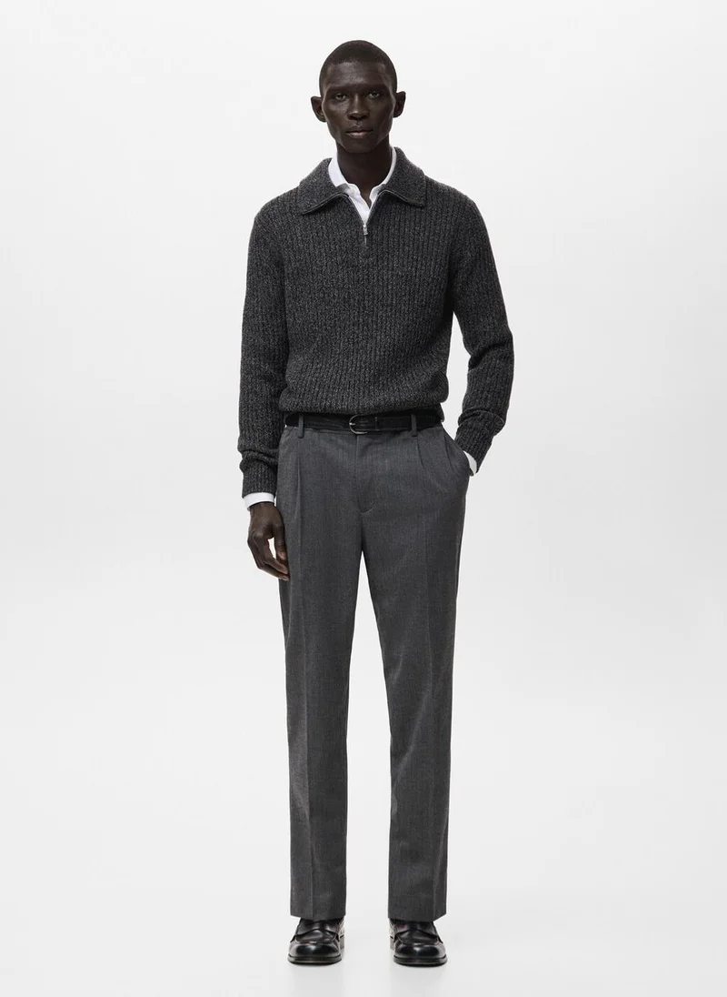 Mango Man  Wool-blend sweater with zip for Men | Best Price UAE